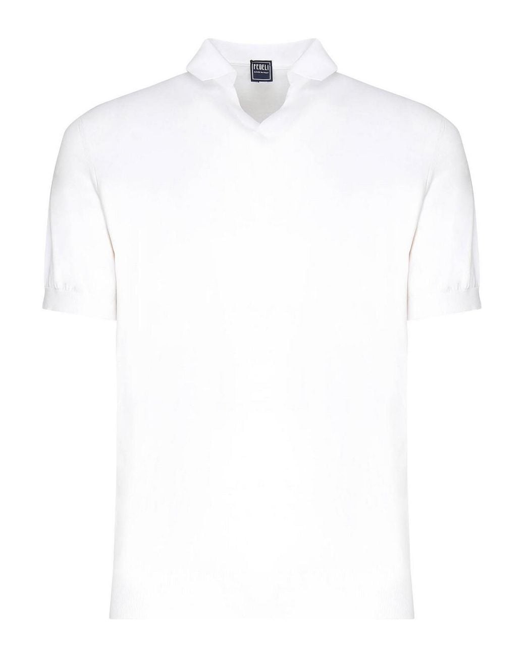 Polo A Collo Aperto di Fedeli in White da Uomo
