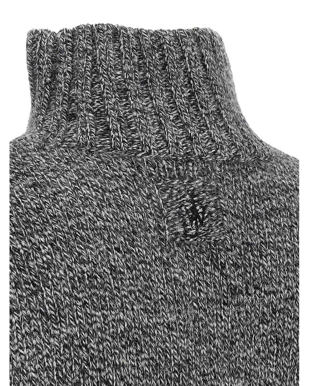 J.W. Anderson Gray Leather Patch Pocket Sweater for men