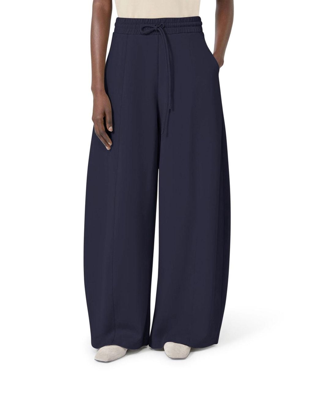Max Mara Blue Barrel Leg Pants