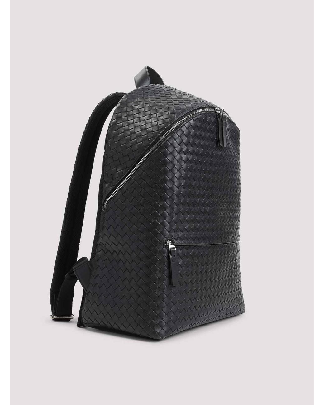Bottega Veneta Black Intrecciato Backpack for men