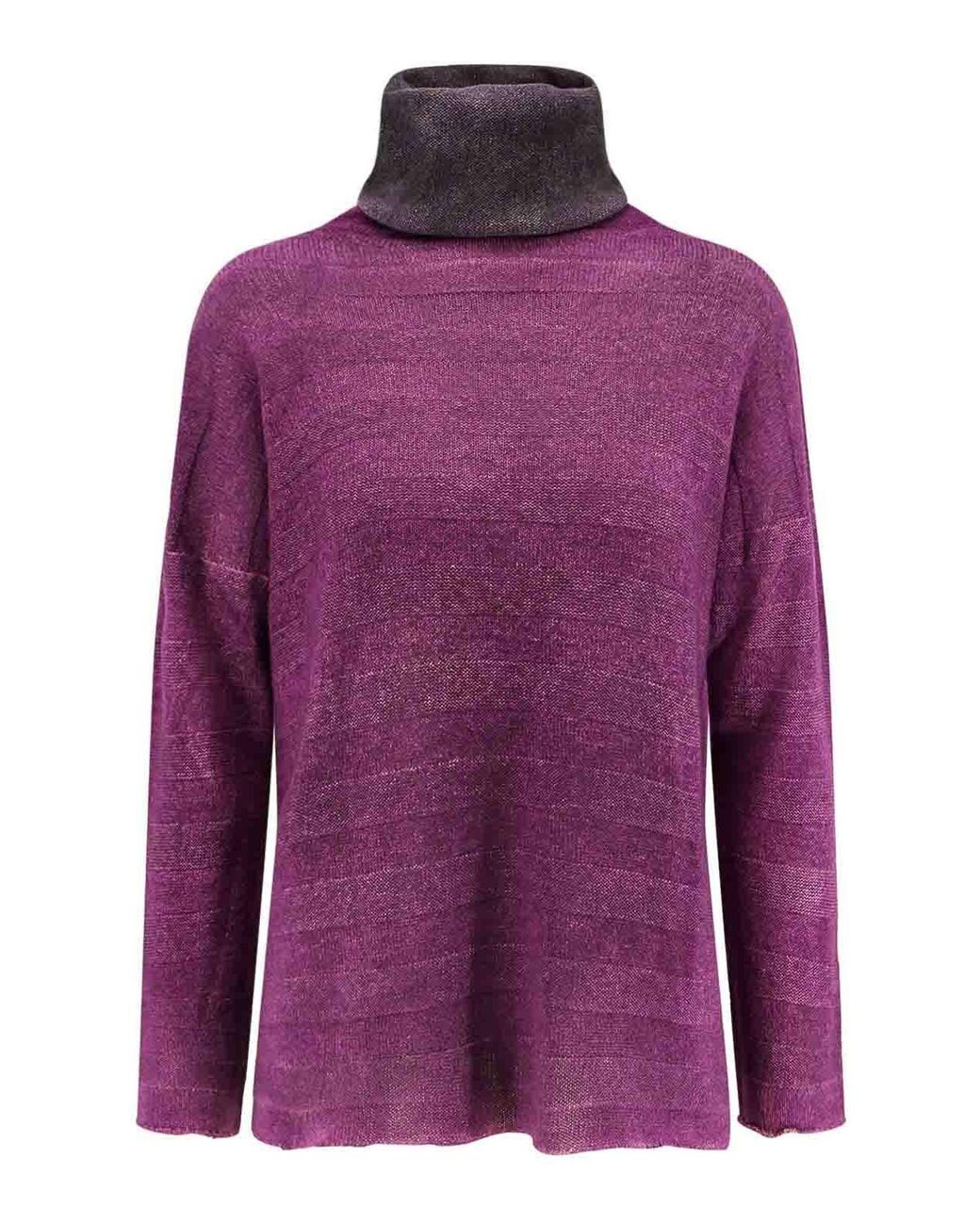 F Cashmere Purple Bruco 89 Cashmere Turtleneck Sweater
