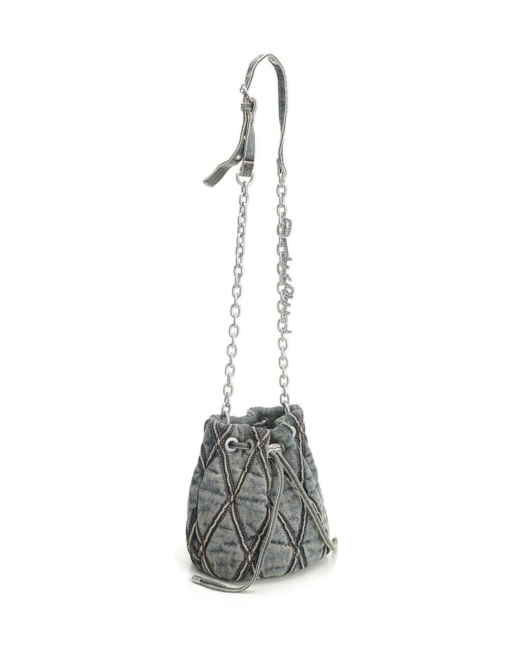 DIESEL Gray Charm-D S-Bucket Bag