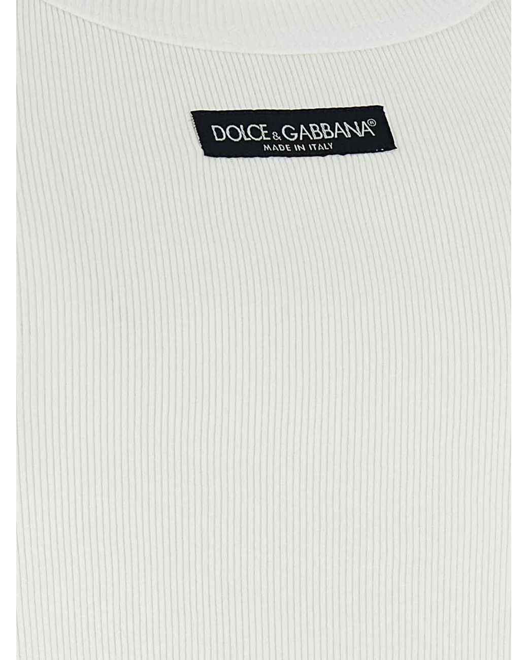 Dolce & Gabbana White Logo Patch Tank Top