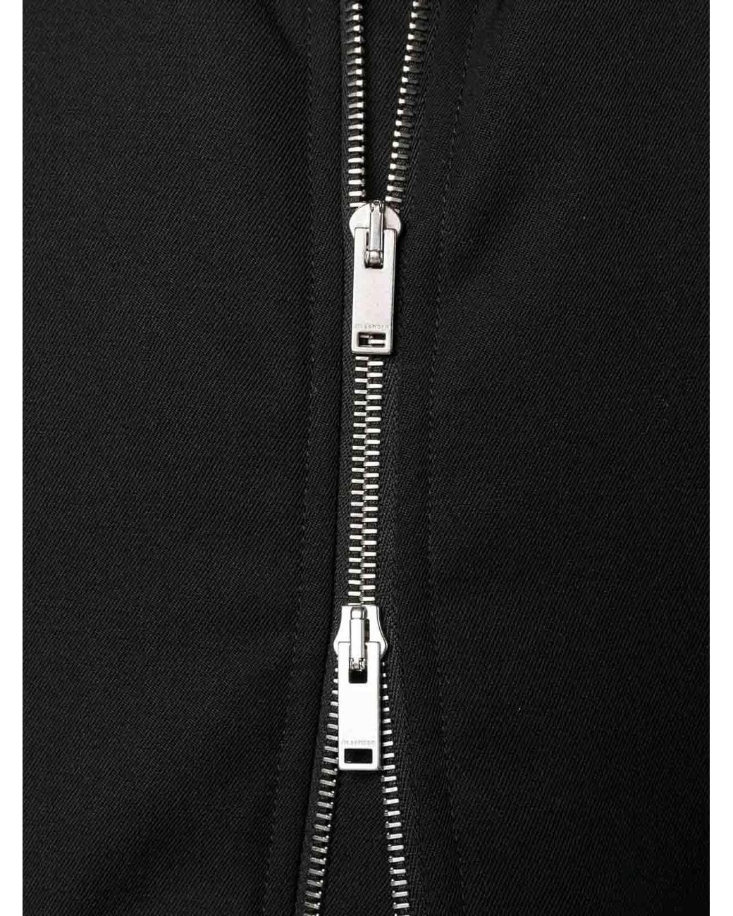 Jil Sander Black Zip Bomber Jacket for men