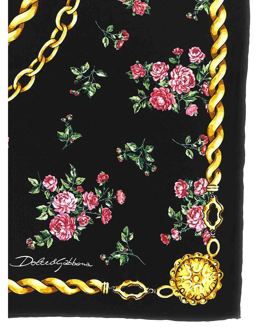 Sciarpa Mazzolini Di Rose di Dolce & Gabbana in Black