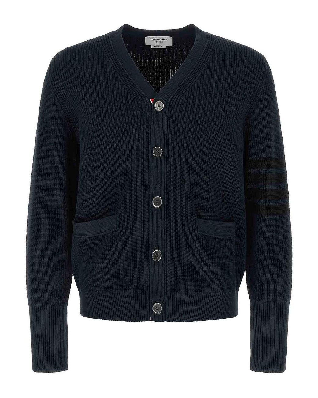 Thom Browne Blue Garment Dye Cardigan for men
