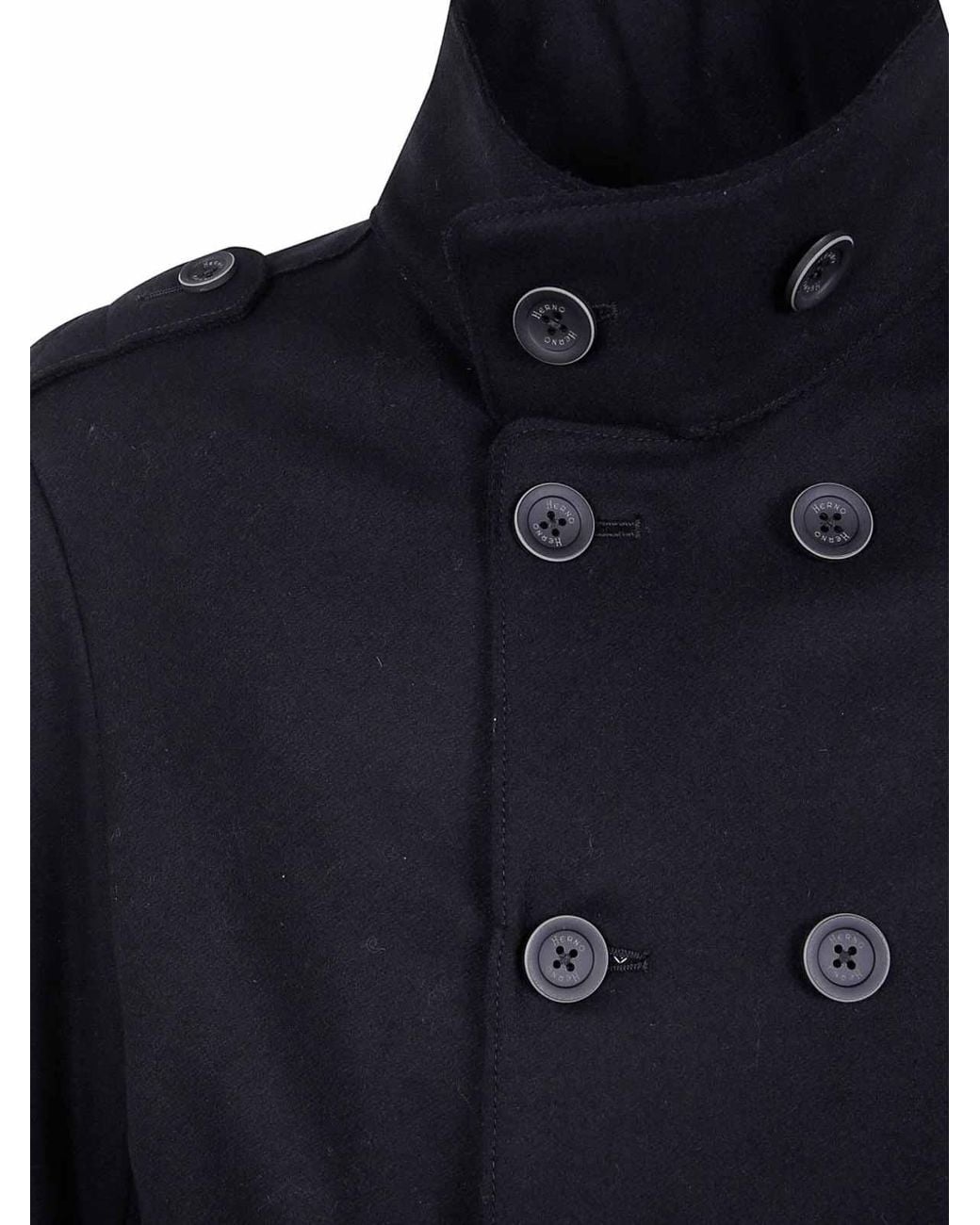 Herno Blue "Military Short Peacoat" Coat for men