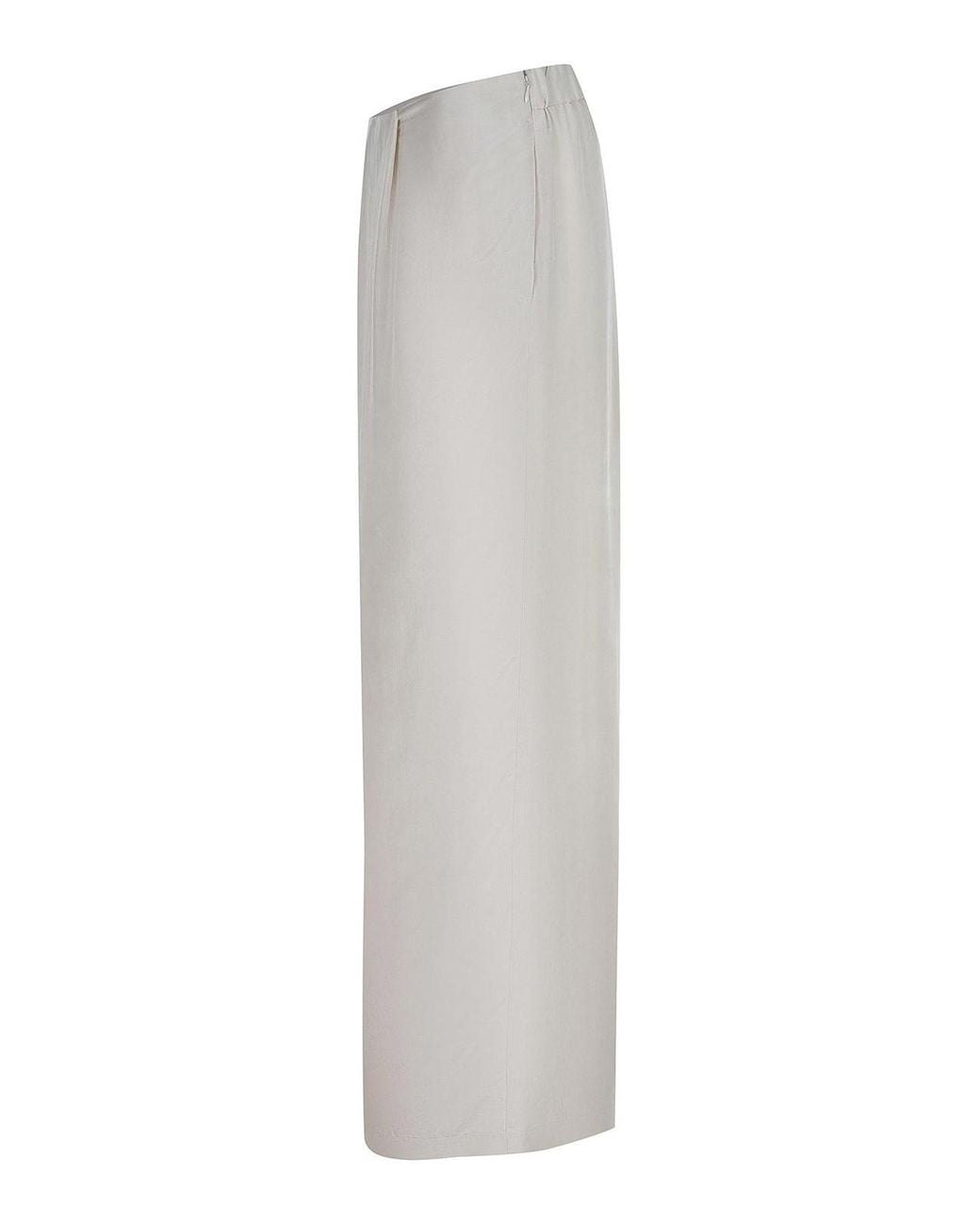Alysi White Trousers Made Of Silk