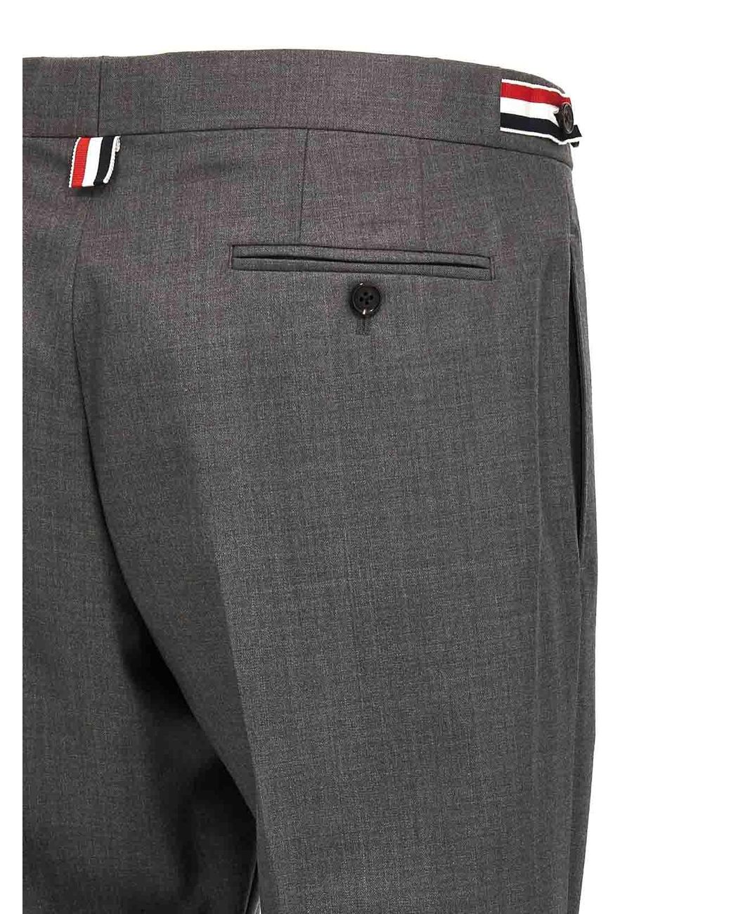 Thom Browne Gray Casual Trousers for men