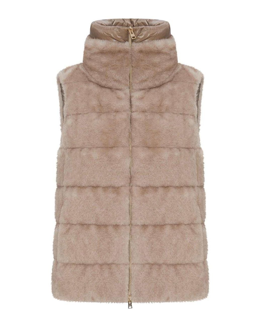 Herno Natural Eco-Fur Sleeveless Jacket With Zip