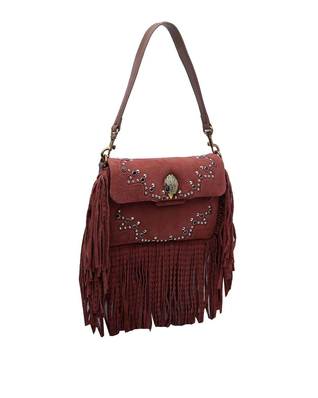 Kurt Geiger Red Oxford Fringe Shoulder Bag
