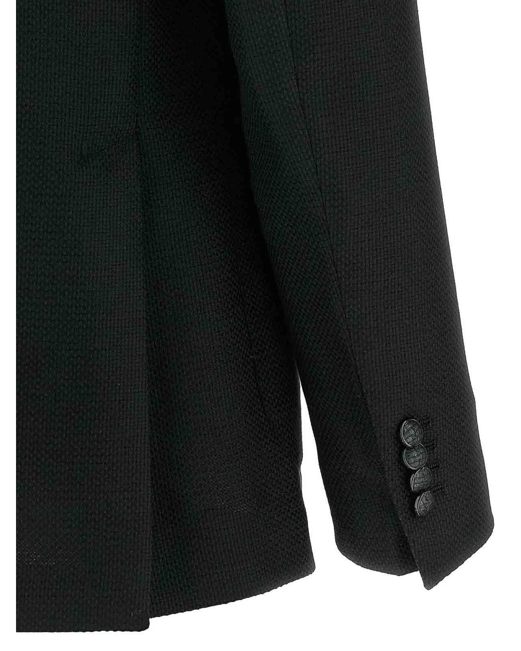 Tagliatore Black Micro Squares Blazer for men