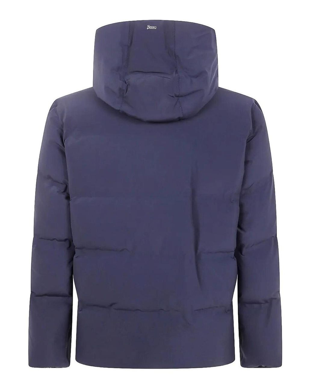 Herno Blue New Impact Hooded Short Down Jacket Clothing for men