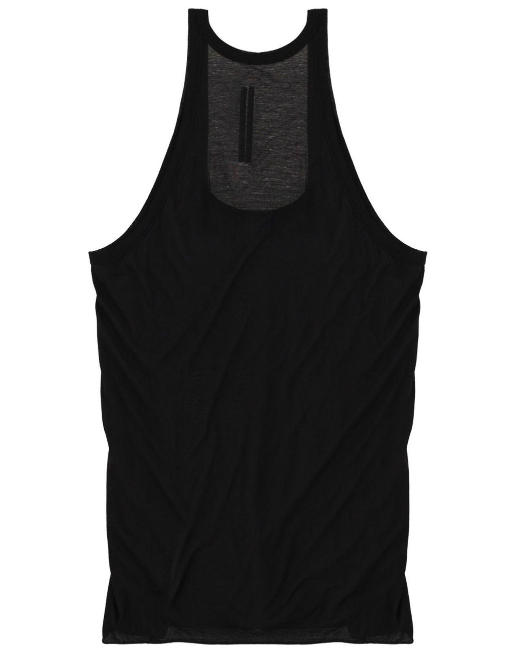Rick Owens Black Cotton Open Pony Tank Top for men