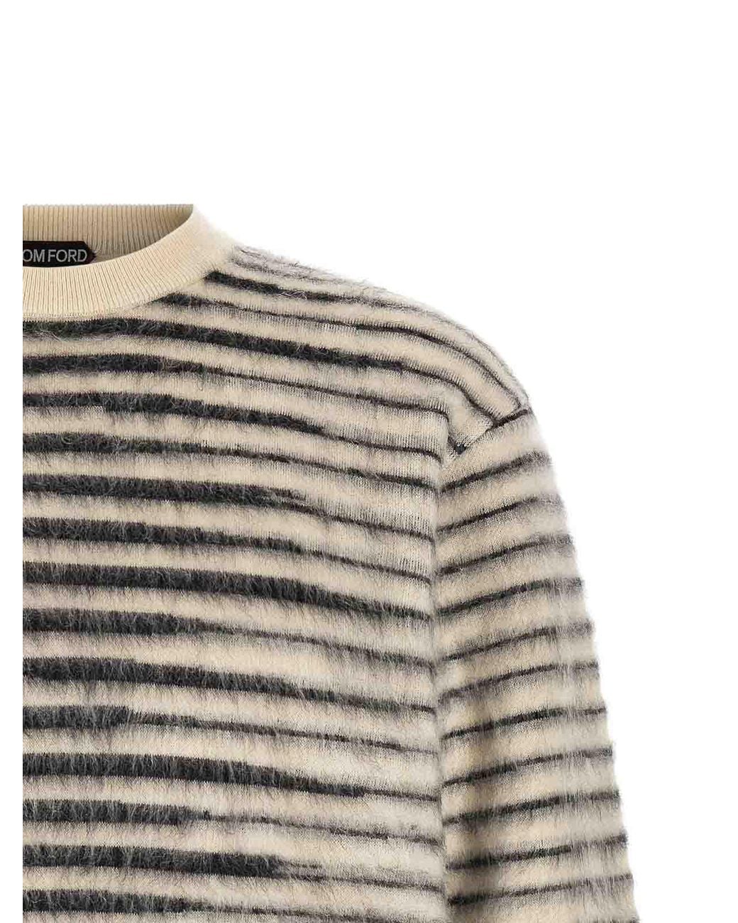 Tom Ford White Brushed Effect Sweater for men