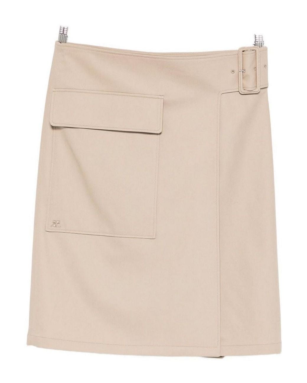 Courreges Natural Midi Skirt With Belt