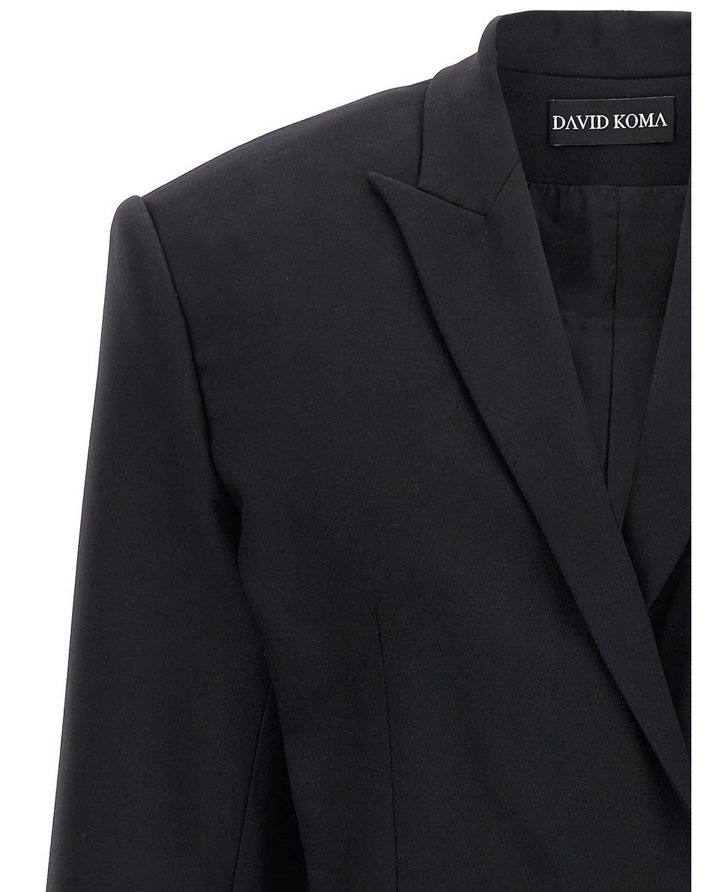 David Koma Blue Cropped Blazer