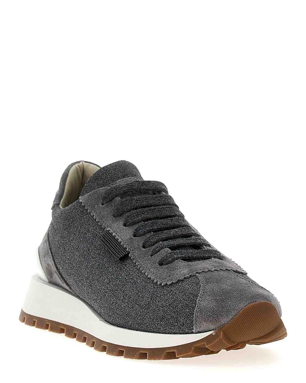 Brunello Cucinelli Gray Monile Sneakers