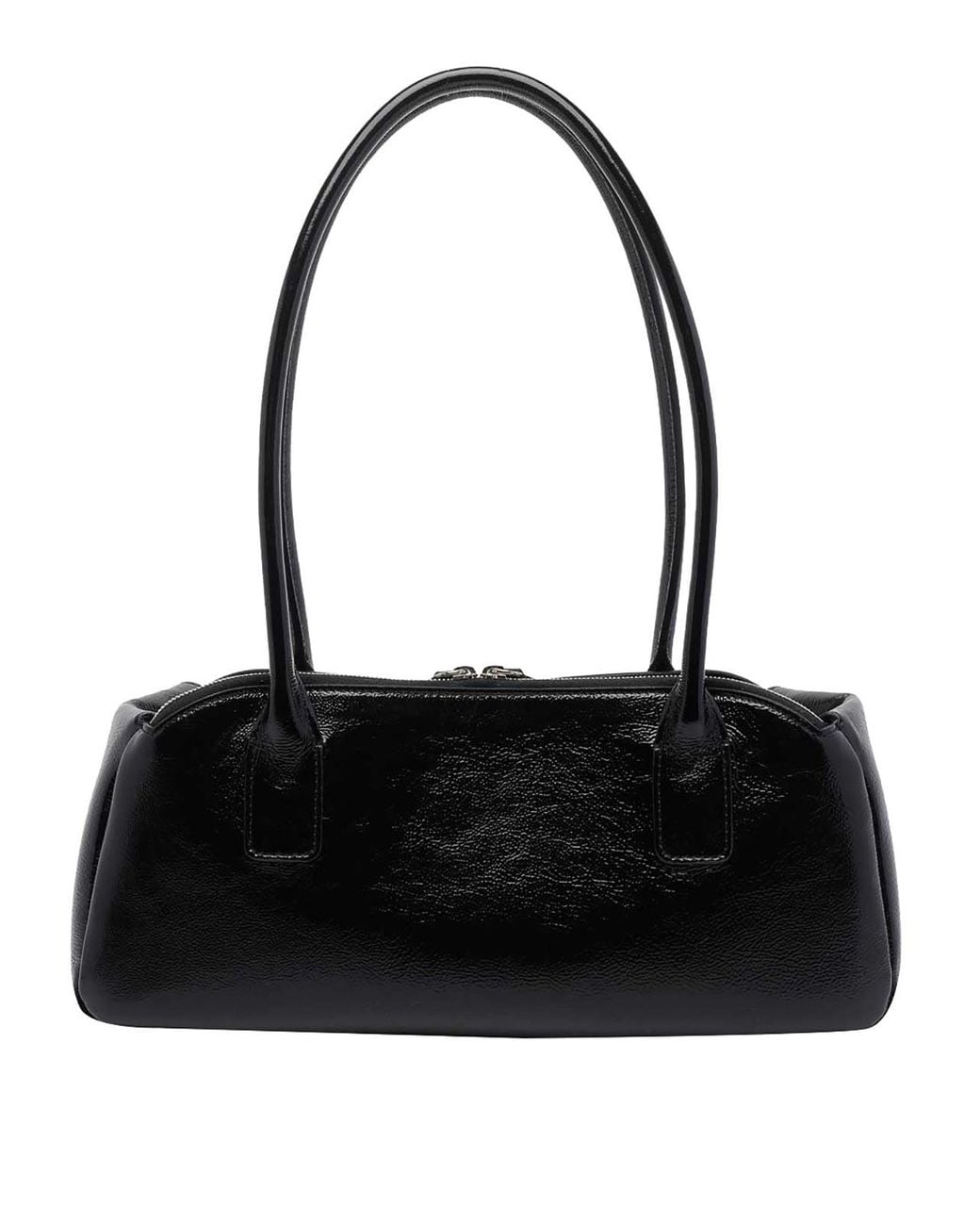 Courreges Black Strip Naplack Shoulder Bag