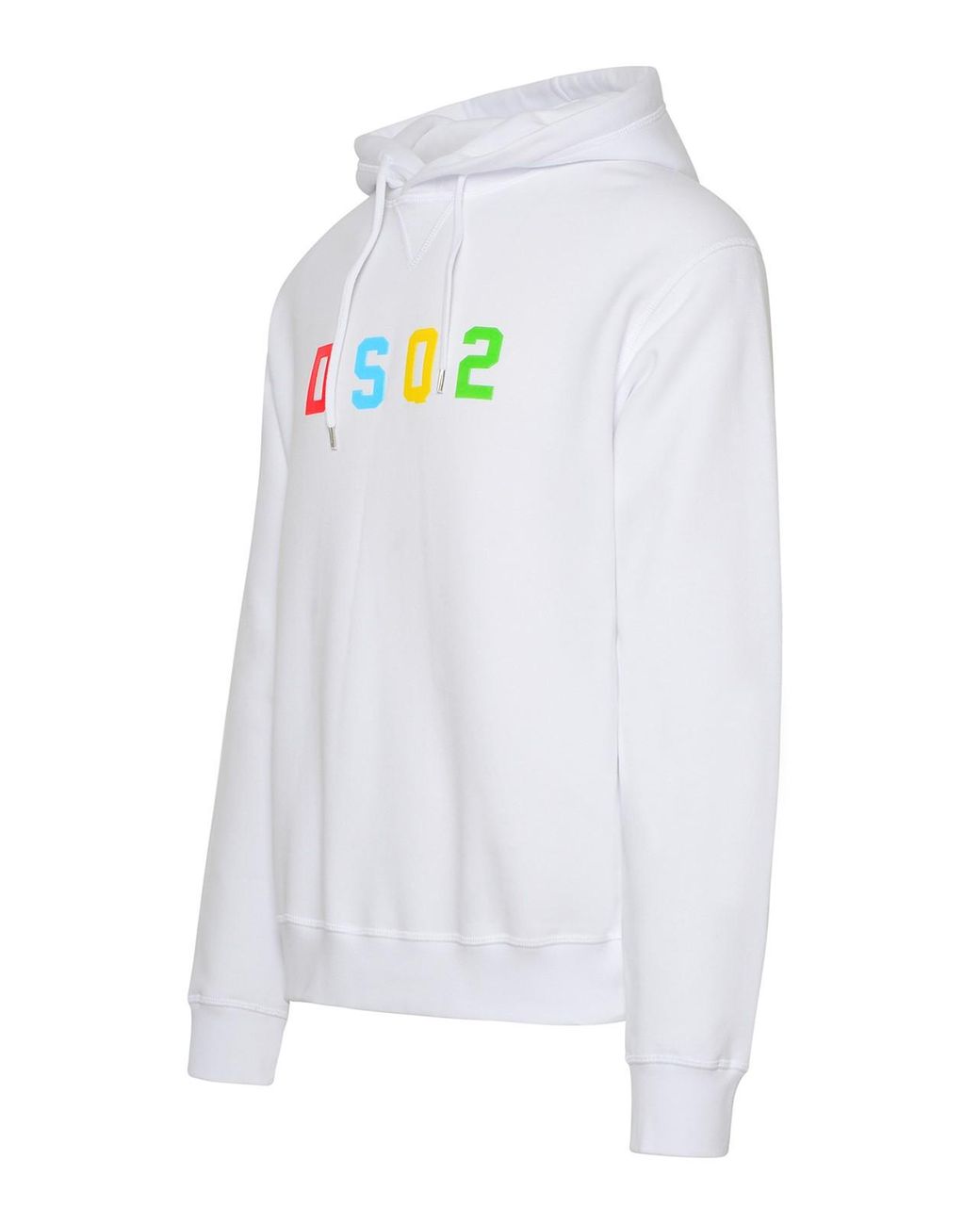 DSquared² White Multicoloured Dsq2 Logo Hoodie for men