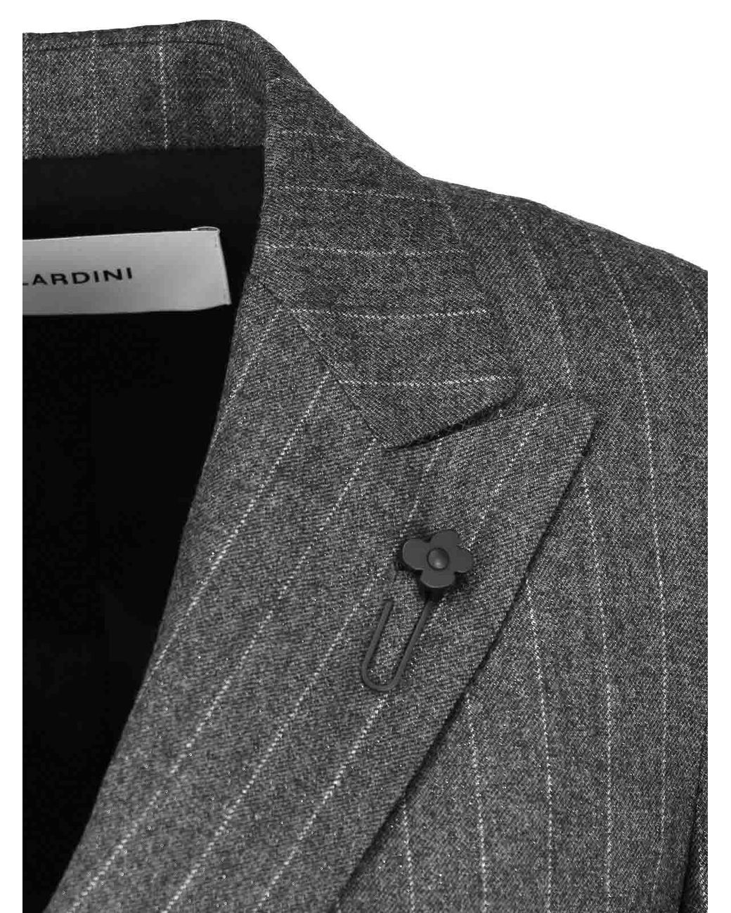 Lardini Black Double-Breasted Blazer