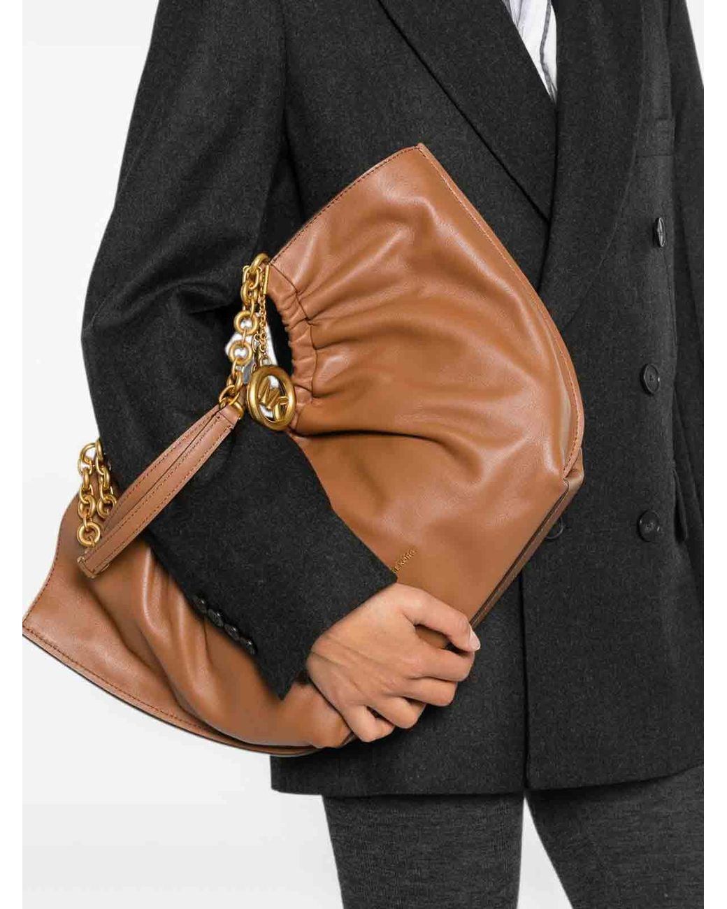 Michael Kors Brown Ruched Hobo Bag