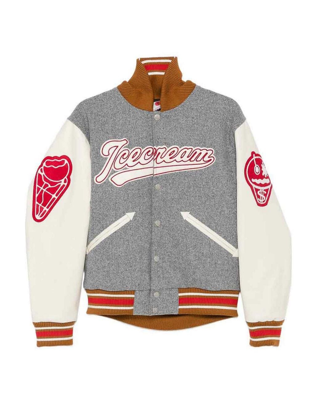 ICECREAM Gray Logo Bomber Jacket for men