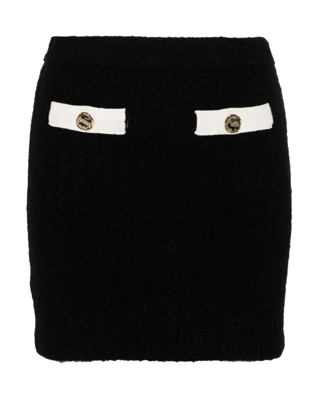 Self-Portrait Black Cashmere Blend Knit Skirt