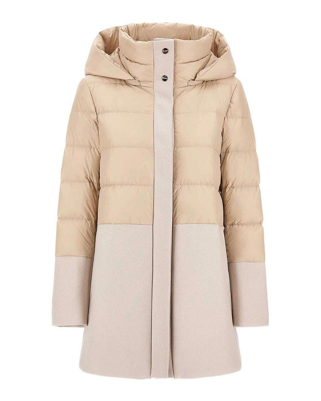 Herno Natural A-Shape Down Jacket With Panels