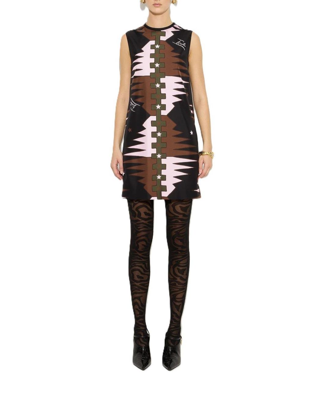 Emilio Pucci Black Pucci Valdimontone Sleeveless Mini Dress