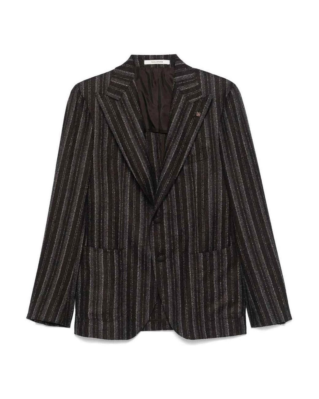 Tagliatore Black Striped Blazer Jacket for men