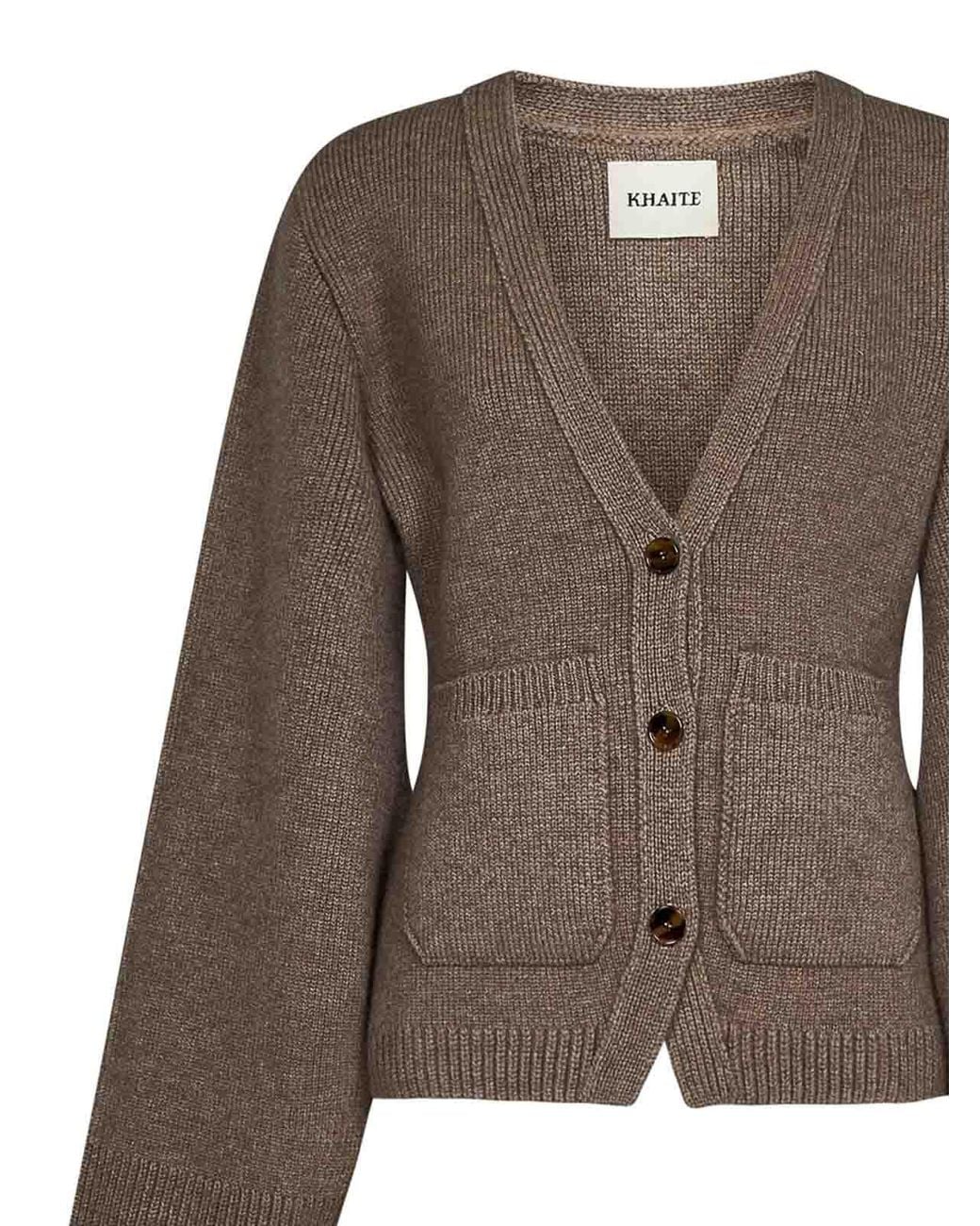 Khaite Brown Cashmere Cardigan
