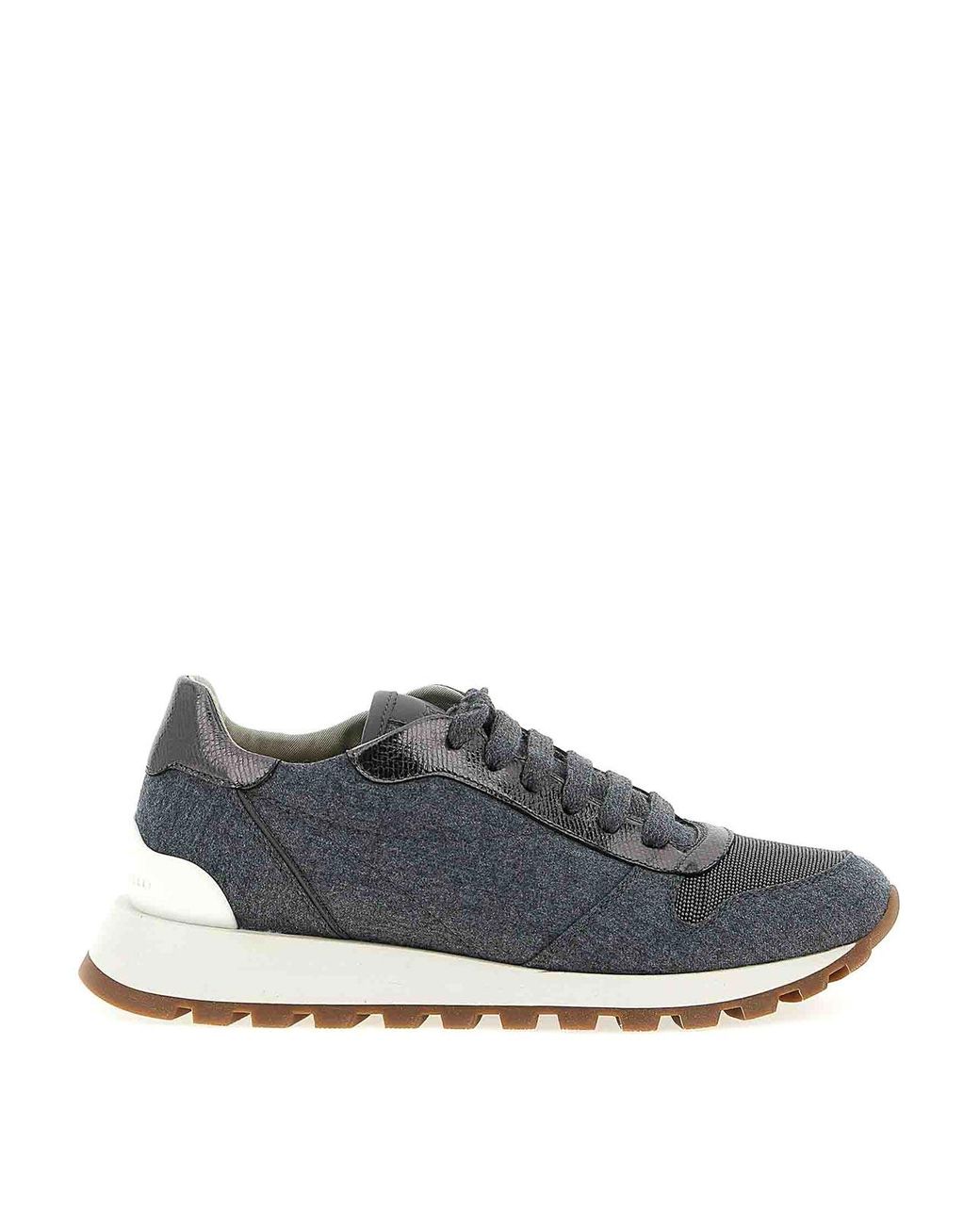 Brunello Cucinelli Blue Runners Precious Toe Sneakers