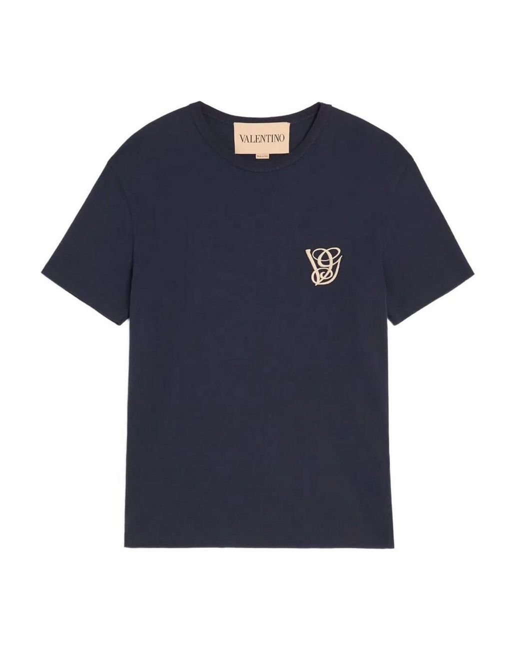 Valentino Blue Embroidered T-Shirt for men