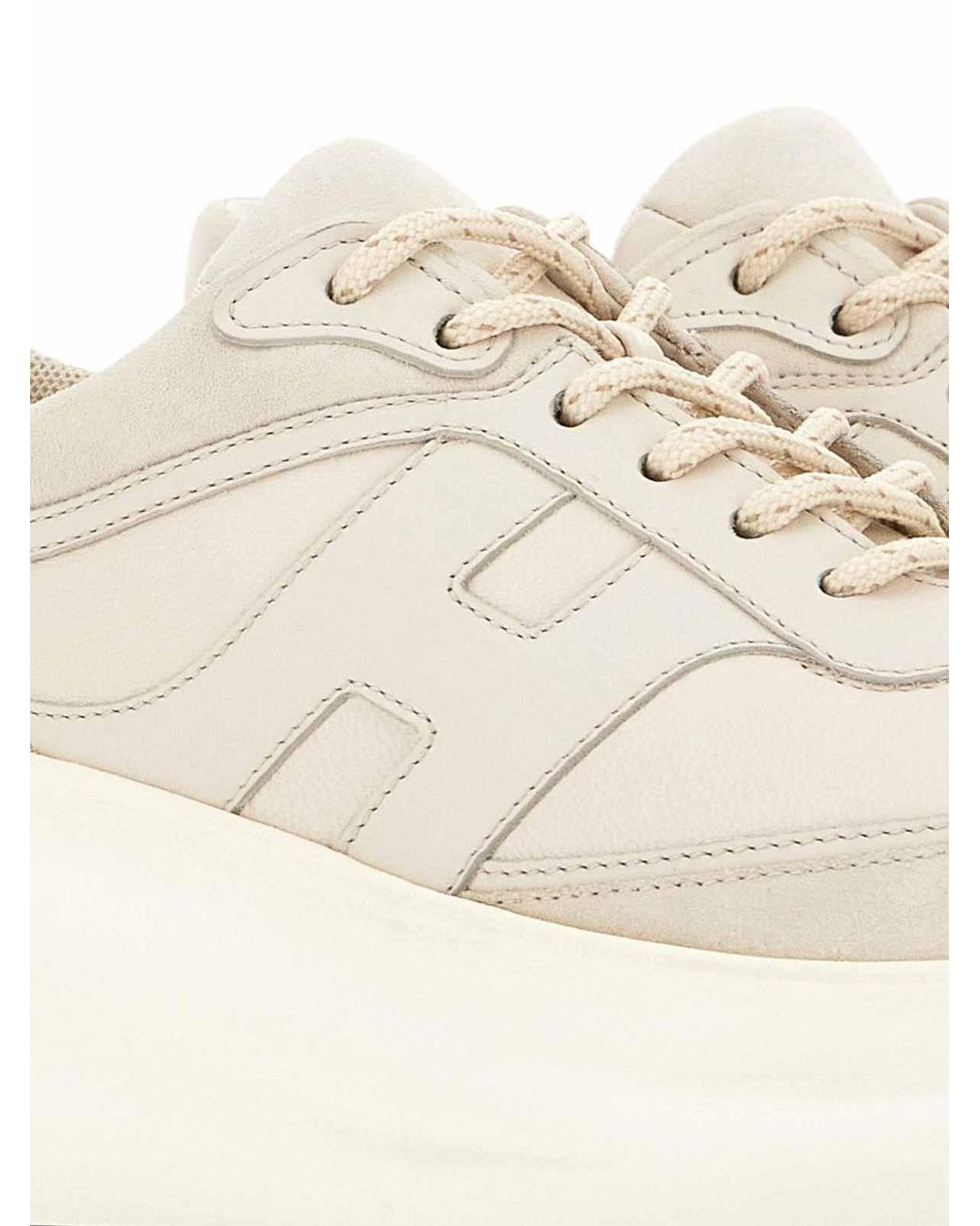 Hogan White Sneakers With Sculpted Sole