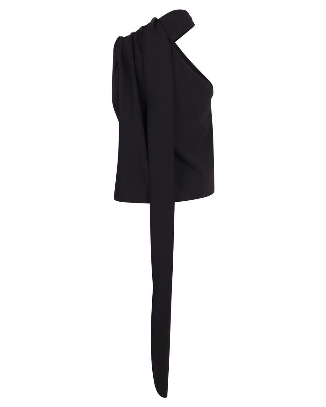 GIUSEPPE DI MORABITO Black One-Shoulder Top With Jewel Detail