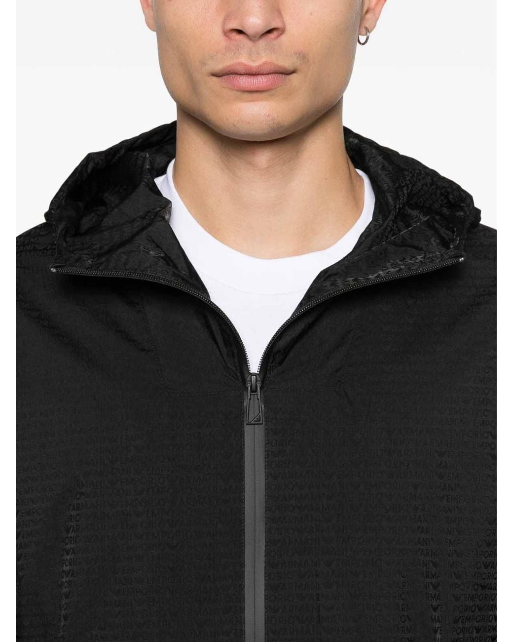 Emporio Armani Black Nylon Blouson Jacket for men