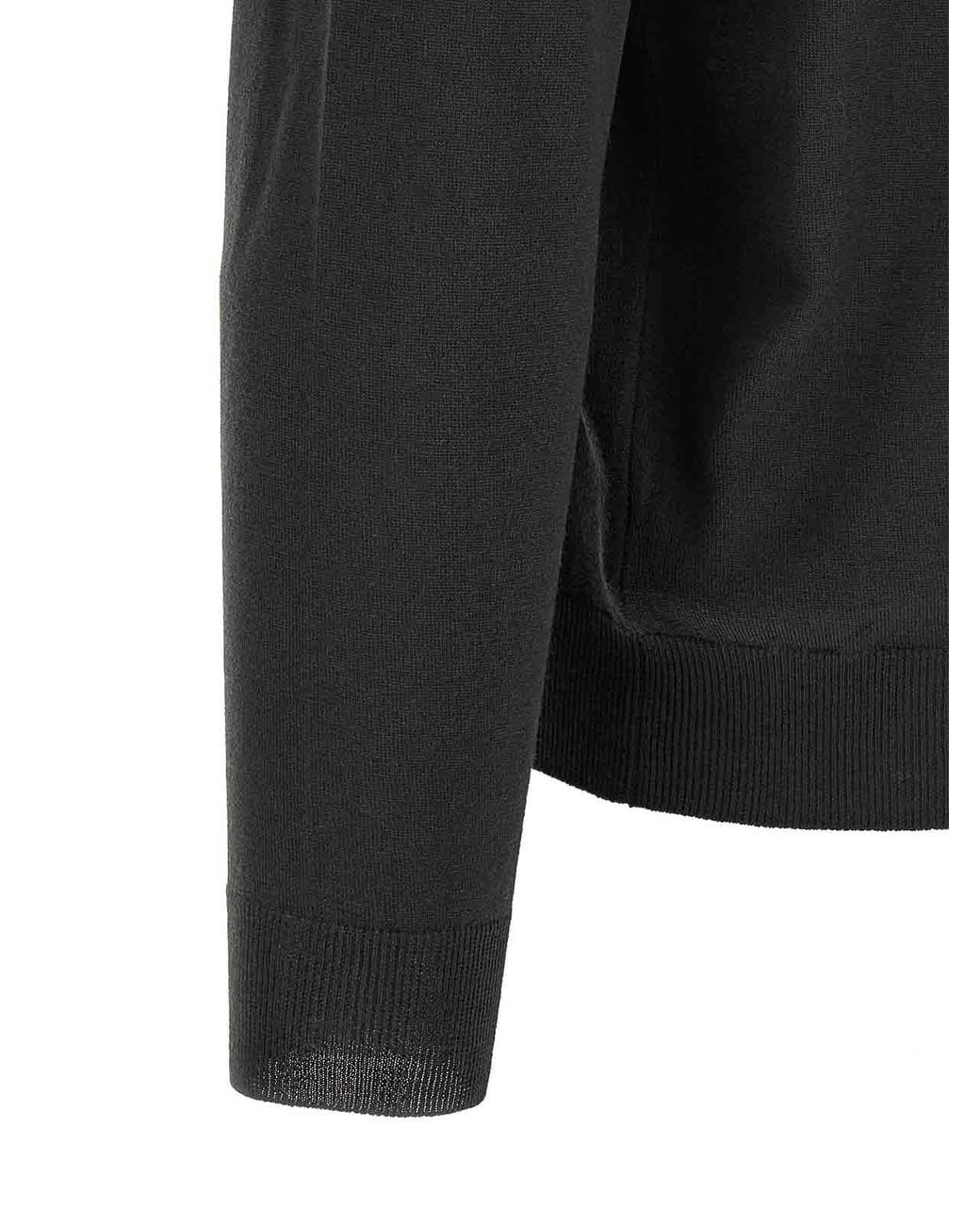 Zanone Black Flexwool Wool Polo Shirt for men