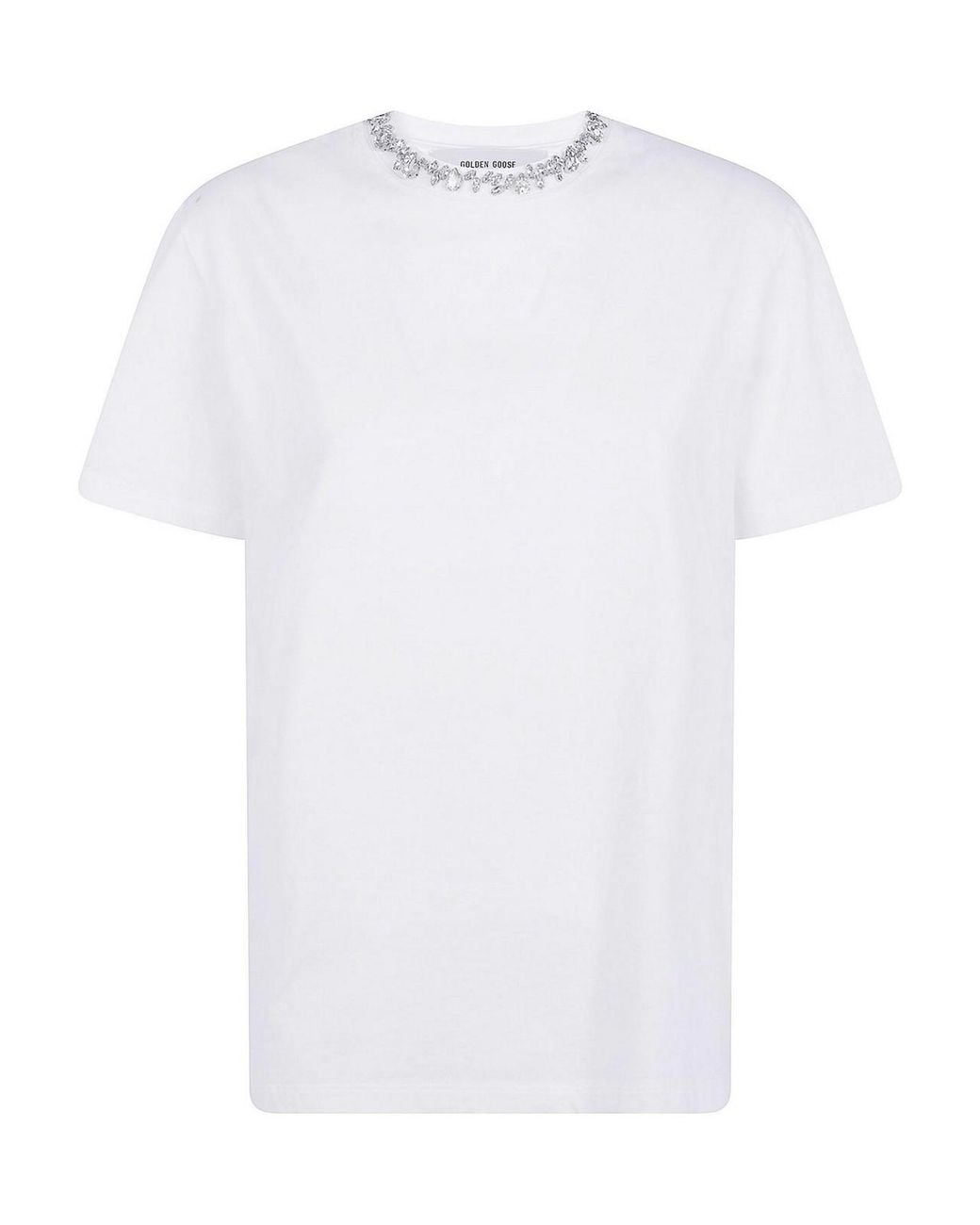 Golden Goose Deluxe Brand White Regular T-Shirt Distressed Cotton Jersey