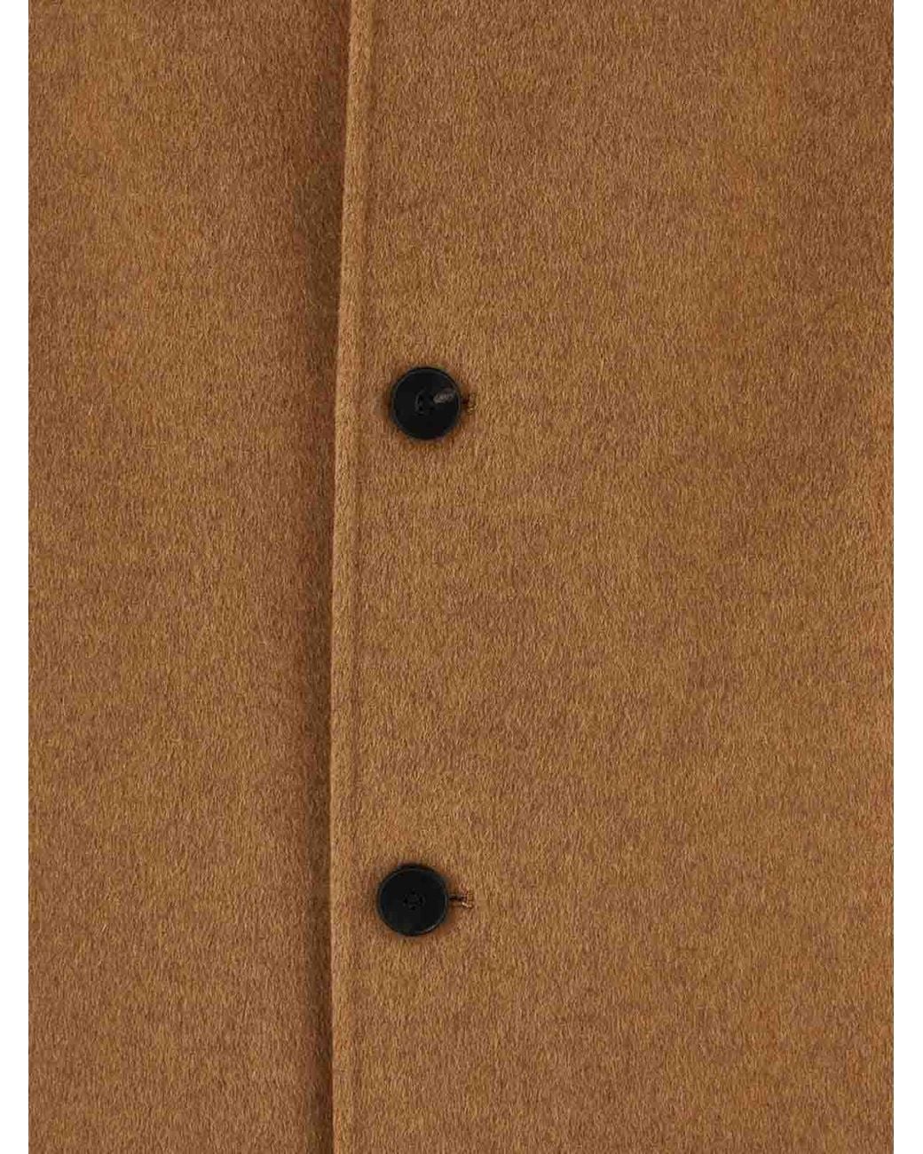 Amaranto Brown Wool And Cashmere Coat for men