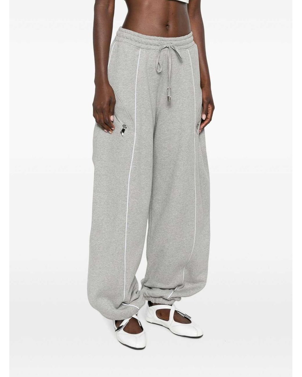 The Attico Gray Cotton Barrel Pants