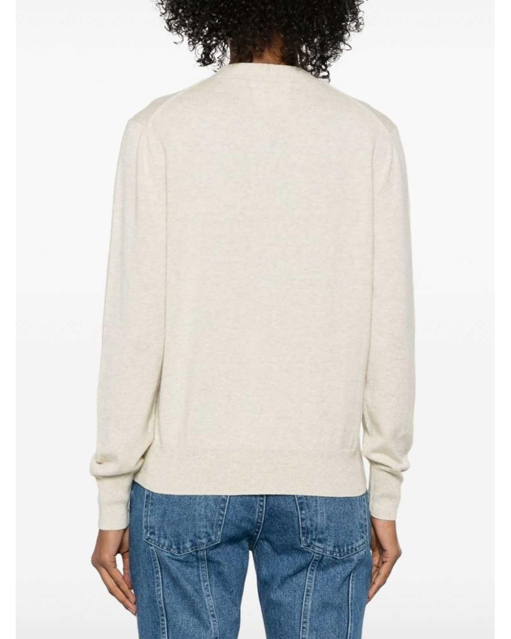 Isabel Marant Natural Karina Logo-Embroidered Cardigan