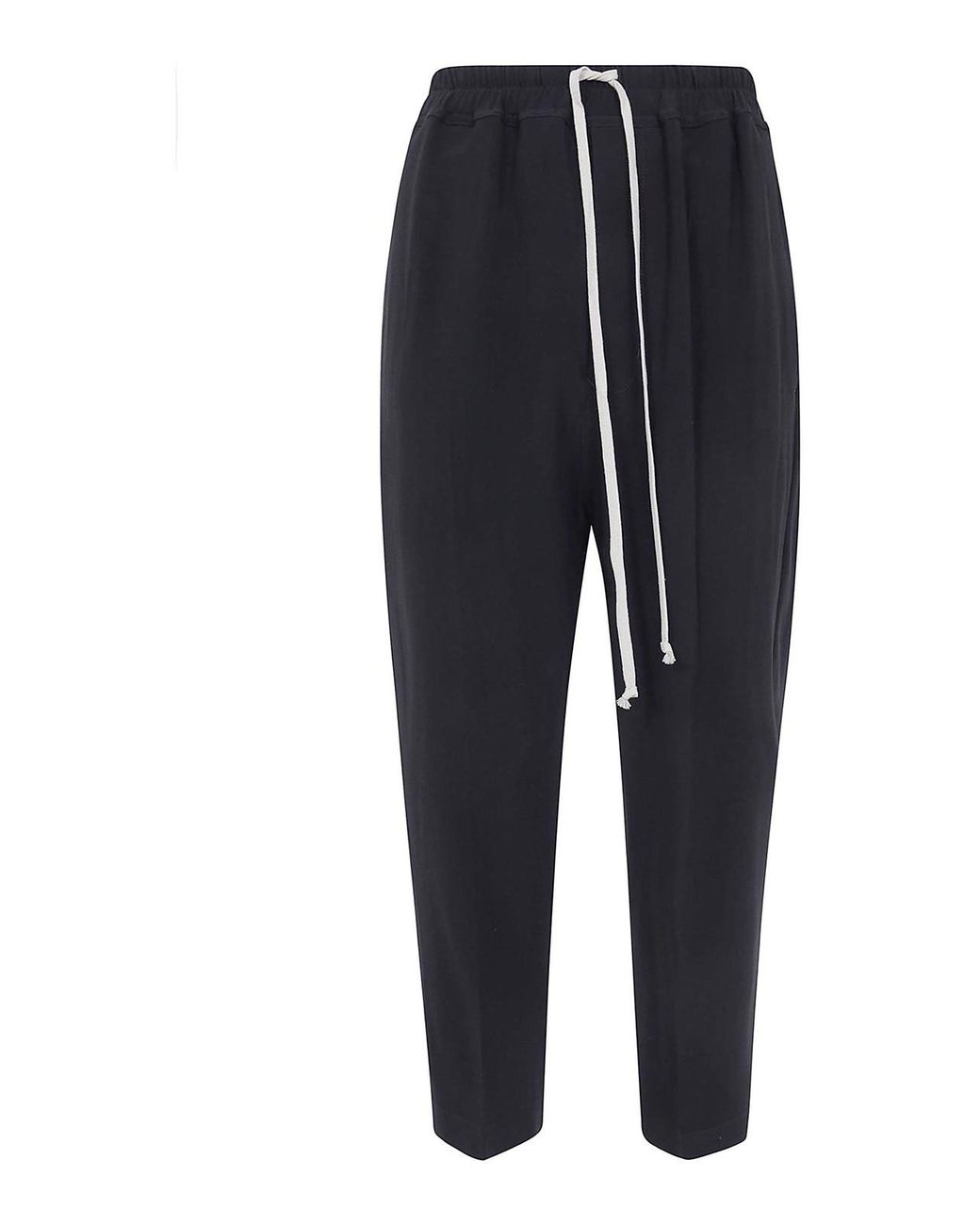 Rick Owens Blue Drawstring Astaires Cropped Trousers