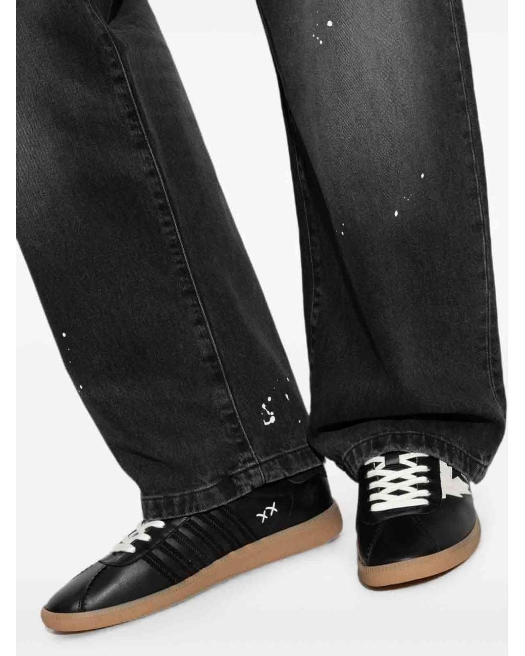 DSquared² Black Leather Sneakers With Laces for men
