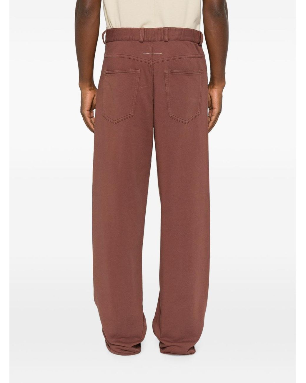 MM6 by Maison Margiela Brown Casual Cotton Trousers With Pockets for men