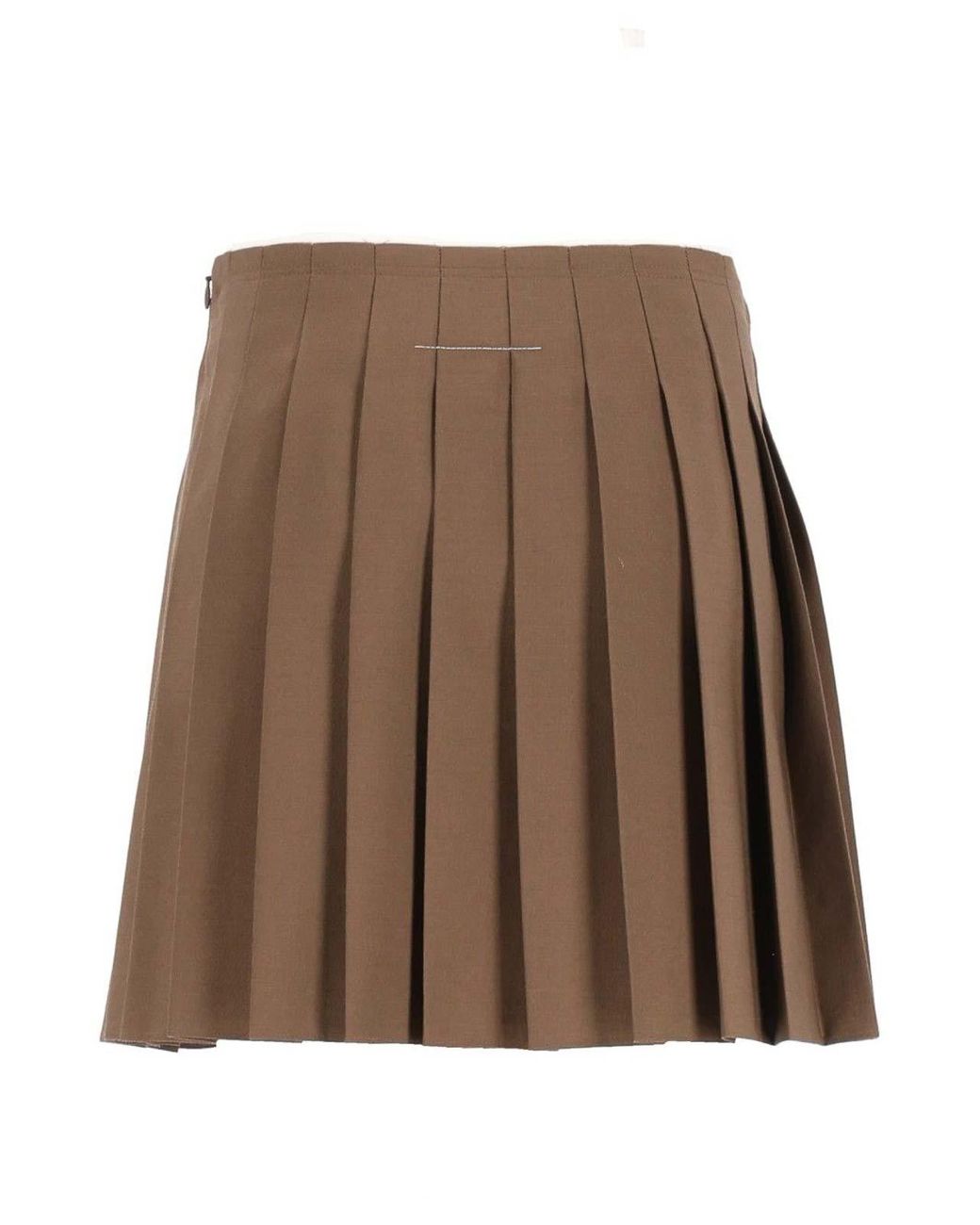 MM6 by Maison Margiela Brown Pleated Miniskirt