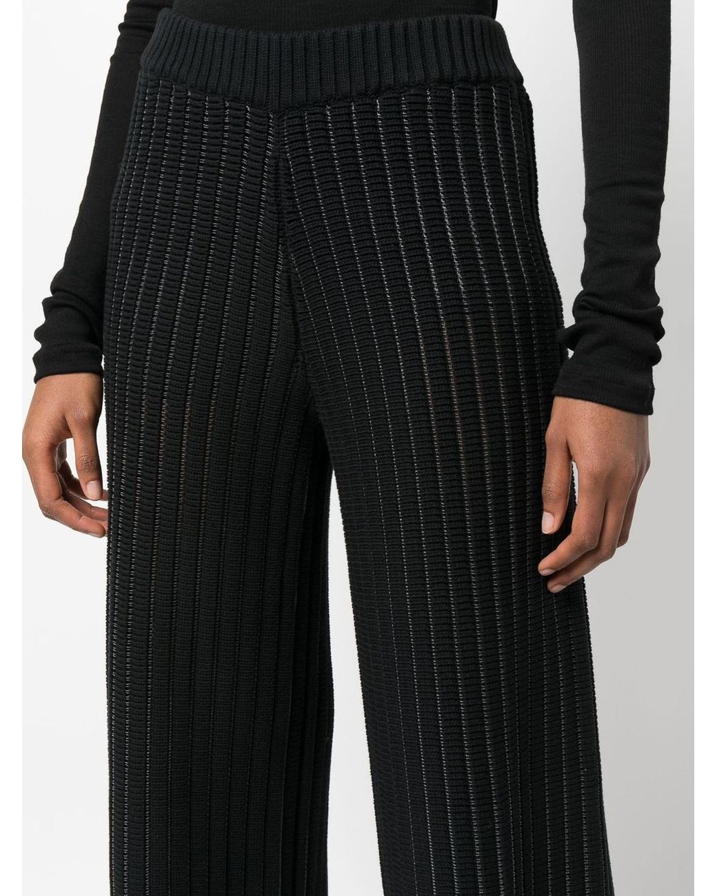 Fabiana Filippi Black Wide Leg Knittedd Trousers