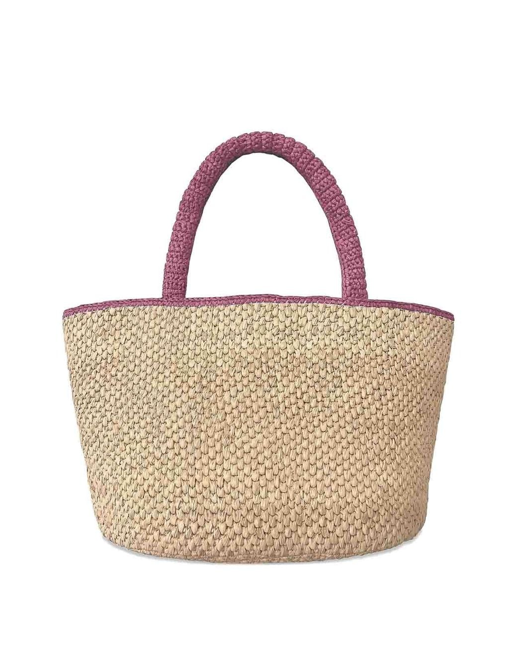 Mc2 Saint Barth Pink Marcy Raffia Shoulder Bag