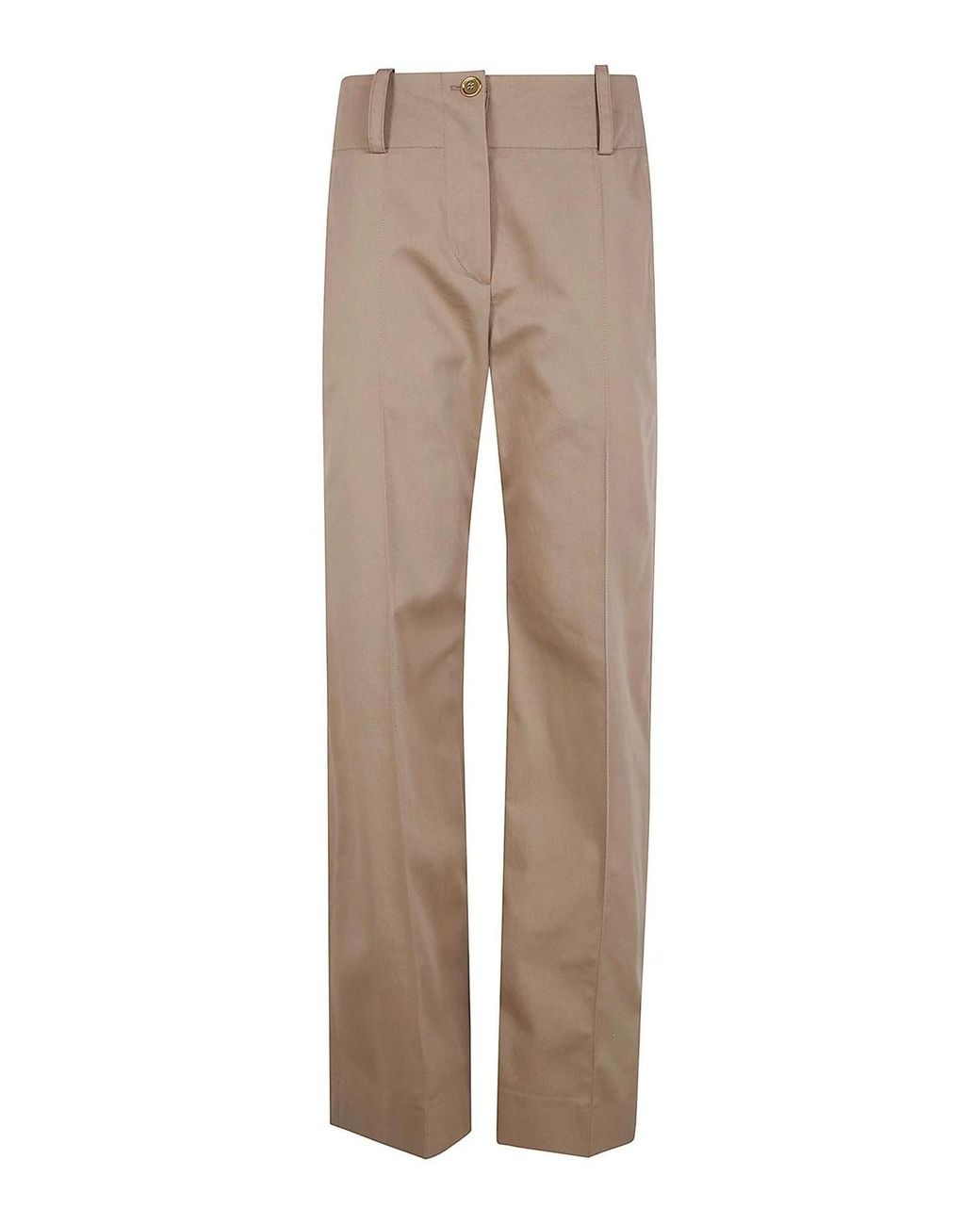 Patou Natural Large Belt Straight Trousers