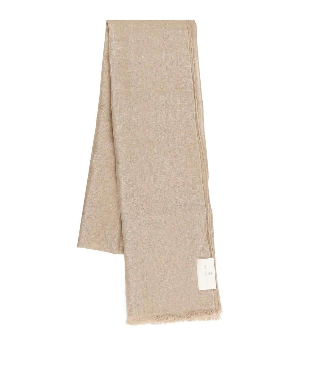 Brunello Cucinelli Natural Lurex Linen Scarf